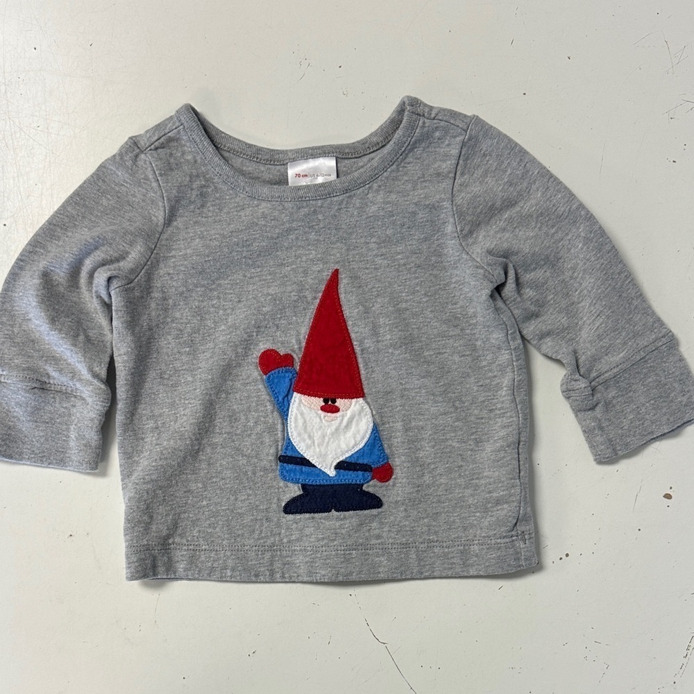 Hanna Andersson infant winter holiday gnome shirt 6-12m